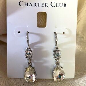 Charter Club Crystal Wire Earrings NWT